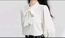 伯德小姐白色襯衫女雪紡蝴蝶結飄帶職業(yè)穿搭正裝內搭上衣面試襯衣 曬單實(shí)拍圖