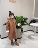 迪士尼（Disney）女童冬季加絨外套2025新款女大童皮毛一體風(fēng)衣兒童冬裝羊羔絨大衣 咖色 140 cm 曬單實(shí)拍圖