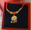 中國黃金（CHINA GOLD）黃金小金鎖福字項鏈女足金長(cháng)命鎖嬰兒寶寶平安鎖鈴鐺吊墜周歲禮物 長(cháng)命鎖項鏈 約0.95g-配紅繩 曬單實(shí)拍圖