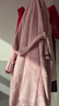雪茜曼睡袍女冬加長(cháng)款粉色抽條珊瑚絨浴衣秋冬季法蘭絨浴袍睡衣 曬單實(shí)拍圖