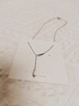 花有心柿s925銀項鏈女生輕奢小眾毛衣鏈水滴流蘇項鏈配飾女鎖骨鏈吊墜飾品 水滴弧形流蘇項鏈 曬單實(shí)拍圖