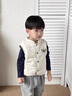 G.DUCKKIDS小黃鴨童裝嬰兒羽絨馬甲2025新款男寶寶輕薄保暖冬裝兒童外穿背心 米色 90 建議1~2歲【 80-90cm】cm 曬單實(shí)拍圖