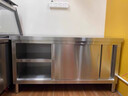 304不銹鋼廚房置物柜子工作臺飯店操作臺櫥柜灶臺儲物柜碗柜 整體焊接1.0特厚單通（承重2000斤） 150*60*80 曬單實(shí)拍圖