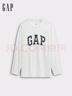 GAP男女裝2025秋季新款logo純棉寬松圓領(lǐng)長(cháng)袖T恤休閑上衣 白色 L (175/96A) 亞洲尺碼 曬單實(shí)拍圖