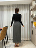 卡詩(shī)茉/羊毛半身裙女2025秋冬新款高腰百搭直筒裙長(cháng)款顯瘦a字裙 高級灰 秋冬款 L 曬單實(shí)拍圖