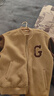 GAP男女裝2025秋季新款大G字母仿羊羔絨寬松夾克開(kāi)衫衛衣787408 卡其色 S (165/88A)亞洲尺碼 曬單實(shí)拍圖