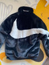 耐克（NIKE）立領(lǐng)拉鏈品牌Logo人造皮草貂絨夾克男款黑色 黑色 XS 曬單實(shí)拍圖