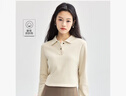 佐丹奴長(cháng)袖Polo衫女新款純棉簡(jiǎn)約純色金屬紐扣翻領(lǐng)上衣女05314783 曬單實(shí)拍圖