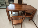 林氏家居胡桃色橡木全實(shí)木餐桌長(cháng)方形大板桌椅子餐桌帶椅子一套LH122 【胡桃色】1.4米餐桌+D餐椅*4 曬單實(shí)拍圖