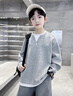 童裝男童衛衣春秋款2025新款春季打底衫中大兒童男孩春裝上衣時(shí)髦 CQS-T336【淺灰色假兩件衛衣】 160 曬單實(shí)拍圖