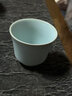 青澹墨雅天青汝窯 茶具主人杯開(kāi)片冰裂釉功夫泡茶杯 景德鎮手工陶瓷禮盒裝 清心杯80ml 曬單實(shí)拍圖
