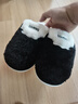 BIBK踩屎感棉拖鞋男士冬季家居室內2025新款厚底防滑軟底保暖毛絨棉拖 黑色【擼貓感】 40 40/41 【適合腳穿】 曬單實(shí)拍圖