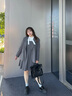 獨束大碼女裝智性風(fēng)套裝系列2024秋季西裝外套+襯衫+裙子三件套 格雷灰（外套） L (尺碼：2) (尺碼：2) 曬單實(shí)拍圖