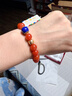 布達拉宮保山南紅手串青金石蜜蠟瑪瑙手鏈男女款本命年串珠柿子紅 燁爍南紅手串 曬單實(shí)拍圖