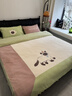 一默四件套冬季牛奶絨被套床單枕套件家紡床上用品毛線(xiàn)小貓保暖四件套 暹羅貓 【果綠栗棕】 床單款 （被套200*230cm） 曬單實(shí)拍圖
