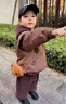 迪士尼（Disney）男童秋冬棉服套裝2025新款1-9歲兒童馬甲三件套冬季加厚衣服外穿 咖色冬款加厚三件套 90 曬單實(shí)拍圖