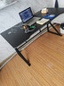 舒客藝家電腦桌臺式電競桌椅套裝組合桌子辦公家用桌學(xué)習桌書(shū)房書(shū)桌寫(xiě)字桌 單桌140*70【黑架+黑碳纖紋面】加寬款 曬單實(shí)拍圖