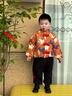 嘟嘟家兒童棉服新中式冬裝男童紅色拜年服棉襖新年冬款女童馬年外套衣服 黃色 100 曬單實(shí)拍圖