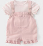 JELLYBABY女寶寶夏裝一歲童裝小嬰兒衣服女孩背帶褲兩件套洋氣女童夏季套裝 藕粉 110 cm 曬單實(shí)拍圖