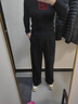 伊芙麗（eifini）蔣欣代言百搭舒適針織面料松緊腰直筒長(cháng)褲冬季新款休閑褲衛褲 黑色 厚絨款 XL 曬單實(shí)拍圖