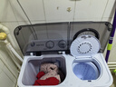 奧克斯（AUX）洗+脫7.5公斤小型迷你雙桶半自動(dòng)洗衣機宿舍家用大容量雙缸洗衣機 洗滌4.5+脫水3.0透明黑 曬單實(shí)拍圖