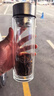 蘇泊爾（SUPOR）玻璃杯茶水分離男士水杯雙層高硼硅玻璃耐高溫大容量泡茶杯子禮物 行硯黑400mL 曬單實(shí)拍圖