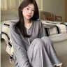 另約德絨睡衣女冬季磨毛絨保暖2026新款冬天薄絨甜美花邊可外穿家居服 3382 灰色花邊 M 曬單實(shí)拍圖
