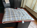 紅蜻蜓（RED DRAGONFLY）雙面涼席冬夏兩用床墊學(xué)生宿舍夏季褥子單人0.9x1.9藤席墊子地墊 海藍格【雙面可用 涼感冰藤】 90x190cm【約5cm厚 抗壓防塌】 曬單實(shí)拍圖