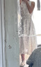 ONLY2025夏季新款時(shí)尚法式挖肩設計掛脖中長(cháng)裙連衣裙女|125207031 H26飛飛白底印花 XL 曬單實(shí)拍圖