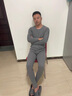 鵲笙黃金絨超厚男保暖加絨加厚男單件上衣大碼防寒圓領(lǐng)秋冬季打底衫 黑色+淺灰【黃金絨圓領(lǐng)】?jì)杉b XL 【建議115-130斤左右】 曬單實(shí)拍圖