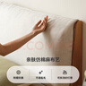 源氏木語(yǔ)實(shí)木床橡木臥室雙人床簡(jiǎn)約布藝軟包床梨白軟靠床1.8*2米 曬單實(shí)拍圖
