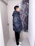 鴨鴨【王一博同款】小雪花系列短款羽絨服男女2025新款寬松面包服外套 黑青迷彩色 XL 曬單實(shí)拍圖