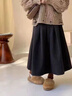 小豬彼特女童裙子冬款2025新款森系復古兒童秋冬半身裙長(cháng)款燈芯絨加厚傘裙 4541黑色 130 cm 曬單實(shí)拍圖