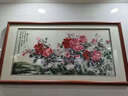 臨芝刺繡畫(huà)蘇繡成品客廳掛畫(huà)國色天香富貴牡丹蘇州手工中式餐廳裝飾畫(huà) 85*205 曬單實(shí)拍圖