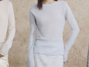 致知 【懶人毛衣】步虛聲 前后兩穿V領(lǐng)套頭毛衫女25秋季 雅白 S 曬單實(shí)拍圖