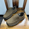 Jeep吉普休閑鞋男秋冬新款頭層牛皮休閑皮鞋男防滑耐磨一腳蹬懶人鞋男 卡其【套腳款】 【標準皮鞋碼】 41 曬單實(shí)拍圖