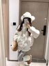 艾珠兒（Aizhuer）甜美波點(diǎn)羽絨棉服女2025冬季新款加厚面包服棉襖翻領(lǐng)短款棉衣外套 米白色 M 曬單實(shí)拍圖