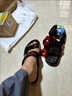 玉極虞耐磨軟底牛筋涼拖鞋兩穿男防滑舒適時(shí)尚果凍中老年爸爸一字拖 琥珀色 升級版 39 鞋內長(cháng)24厘米 曬單實(shí)拍圖