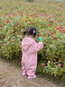 G.duck小黃鴨寶寶爬行服秋冬防臟外穿幼兒燈芯絨套連體罩衣兒童戶(hù)外嬰兒 蝴蝶粉 80cm 80碼 身高76-82cm 曬單實(shí)拍圖