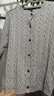 優(yōu)衣庫女裝紐花圓領(lǐng)針織開(kāi)衫/毛衣外套空調衫通勤秋冬新款481477 03 灰色 S 曬單實(shí)拍圖