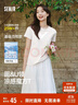 森馬（Semir）短袖t恤女短款合體顯瘦正肩內搭25夏涼感修身打底衫109325100001 曬單實(shí)拍圖