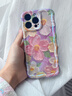 素洛藝術(shù)油畫(huà)花朵適用蘋(píng)果15Promax手機殼硅膠軟iPhone16Pro高級感女14Plus防摔13Pro彩繪12藍光11全包 扭扭邊 紫底油畫(huà)花朵 藍光 iPhone 16 Pro max 曬單實(shí)拍圖