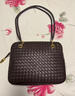 TUSCAN'S羊皮手工編織包高級感通勤單肩腋下包大容量女包時(shí)代雙魚(yú) 深啡色 27*8*20cm 曬單實(shí)拍圖