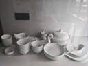 錦秋堂 景德鎮 60頭玉蘭花 骨瓷餐具碗碟套裝 中式家用陶瓷器釉下彩國潮 6-10人用|洗碗機可用|玉蘭 60頭 曬單實(shí)拍圖