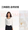 森馬（Semir）長(cháng)袖T恤女短款撞色打底衫簡(jiǎn)約風(fēng)秋季假兩件修身衣服101524101005 曬單實(shí)拍圖