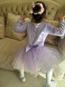 GUBPMTSHIM兒童舞蹈服夏季亮片紗裙女童練功服中國舞連體芭蕾舞裙短袖 紫色長(cháng)袖 140cm  曬單實(shí)拍圖