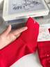 三朵棉襪子秋冬大紅色襪子喜慶高顏值中筒結婚情侶本命年襪子 平安款+好運款（兩雙裝） 均碼 曬單實(shí)拍圖