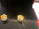 周大福鏤空爆閃方糖星星足金黃金耳飾耳釘(工費260)約1.75g EOF1673 曬單實(shí)拍圖