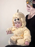 G.duck小黃鴨嬰兒連體羽絨服保暖連帽外套白鴨絨可愛(ài)寶寶冬裝加厚外出服 淺黃色 66 0-3月（建議寶寶4-6公斤左右)cm 曬單實(shí)拍圖