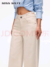 MISS SIXTY2025夏季新款牛仔褲女含漢麻蕾絲拼接腰寬松闊腿長(cháng)褲 米杏 XS 曬單實(shí)拍圖